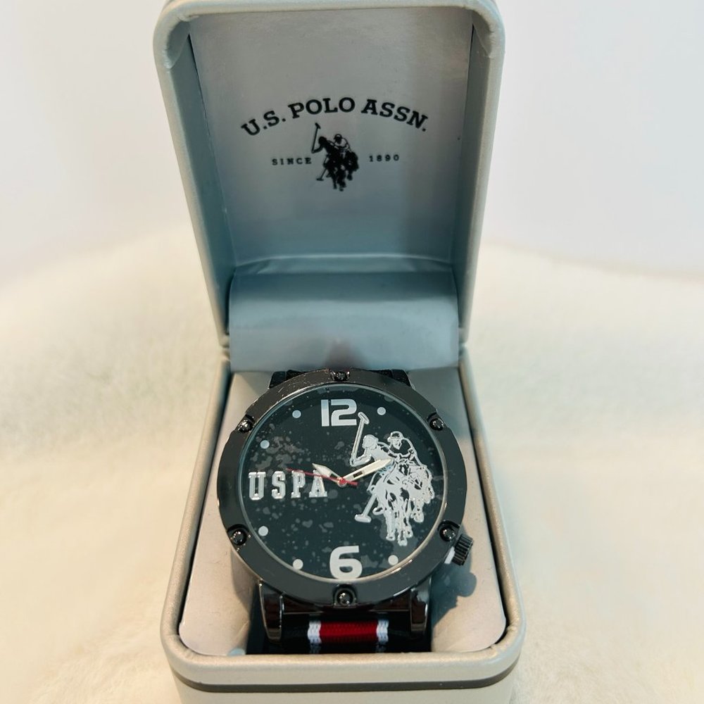 NWT U.S. Polo Assn. Men's Quartz Watch with Nylon Strap